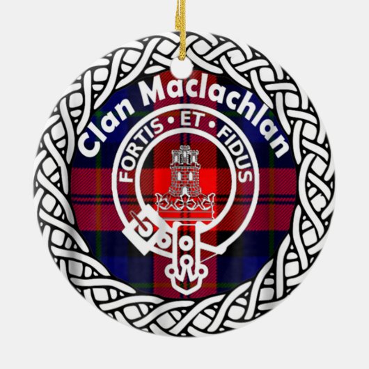 Scottish Clan Maclachlan Tartan en Crest Keramisch Ornament (Achterkant)