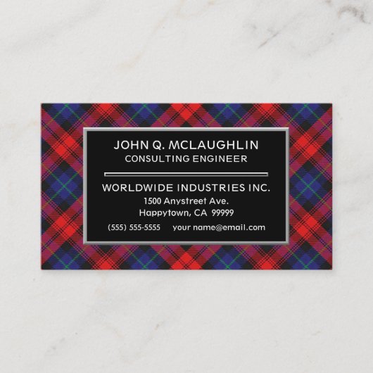 Scottish Clan MacLachlan Tartan Pset Visitekaartje (Voorkant)