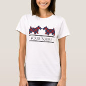 Scottish Clan MacLachlan Tartan Scottie Dogs T-shirt (Voorkant)