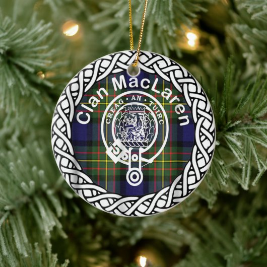 Scottish Clan MacLaren Tartan en Crest Keramisch Ornament (Boom)