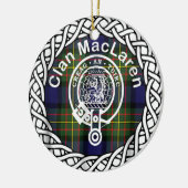 Scottish Clan MacLaren Tartan en Crest Keramisch Ornament (Links)