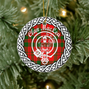 Scottish Clan Maclea Tartan en Crest Keramisch Ornament