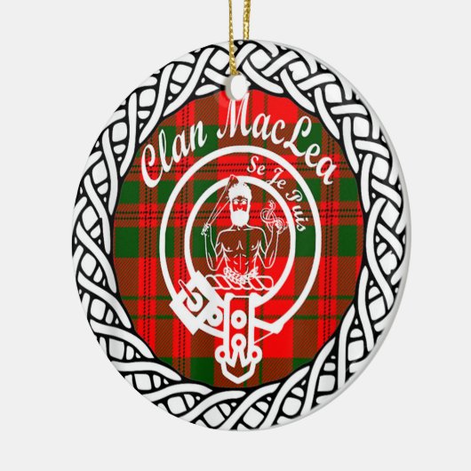 Scottish Clan Maclea Tartan en Crest Keramisch Ornament (Links)