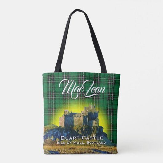 Scottish Clan MacLean Duart Castle Tartan Pset Tote Bag (Achterkant)