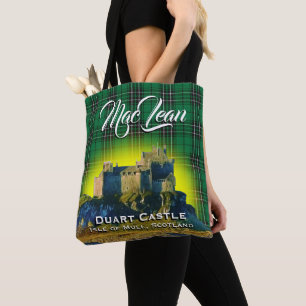 Scottish Clan MacLean Duart Castle Tartan Pset Tote Bag