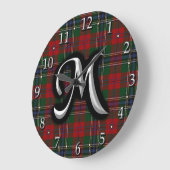 Scottish Clan MacLean Letter M Monogram Tartan Grote Klok (Hoek)