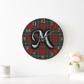 Scottish Clan MacLean Letter M Monogram Tartan Grote Klok (Huis)