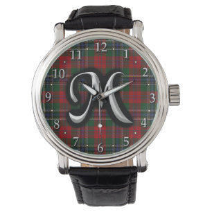 Scottish Clan MacLean M Monogram Tartan Horloge