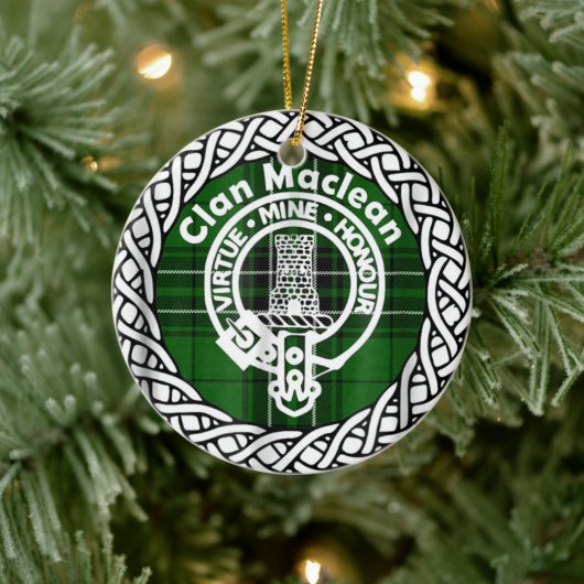 Scottish Clan Maclean Tartan en Crest Keramisch Ornament (Boom)
