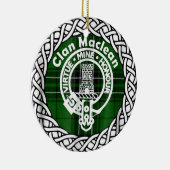 Scottish Clan Maclean Tartan en Crest Keramisch Ornament (Rechts)