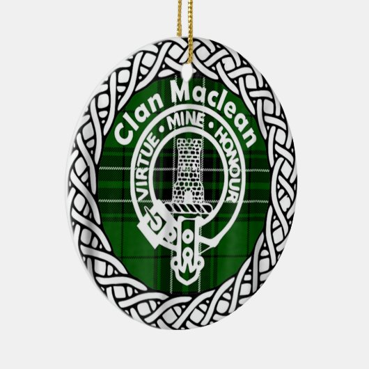 Scottish Clan Maclean Tartan en Crest Keramisch Ornament (Rechts)