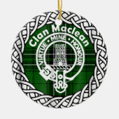 Scottish Clan Maclean Tartan en Crest Keramisch Ornament (Voorkant)