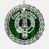 Scottish Clan Maclean Tartan en Crest Keramisch Ornament (Achterkant)