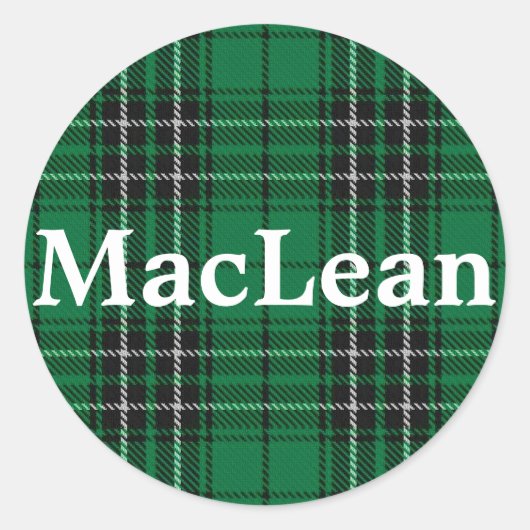 Scottish Clan MacLean Tartan Pset Ronde Sticker (Voorkant)