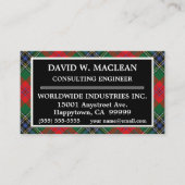 Scottish Clan MacLean Tartan Pset Visitekaartje (Voorkant)