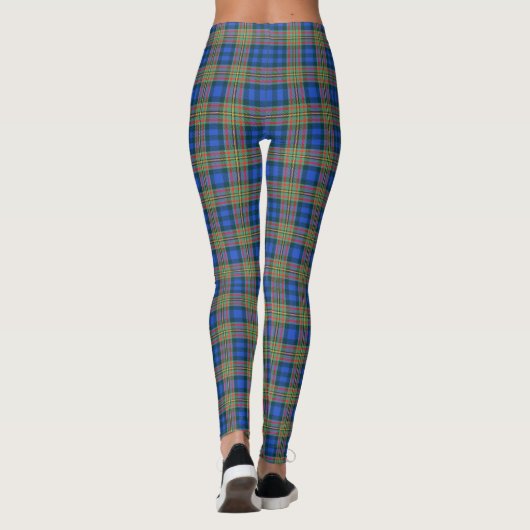 Scottish Clan MacLellan Blue en Green Tartan Leggings (Achterkant)