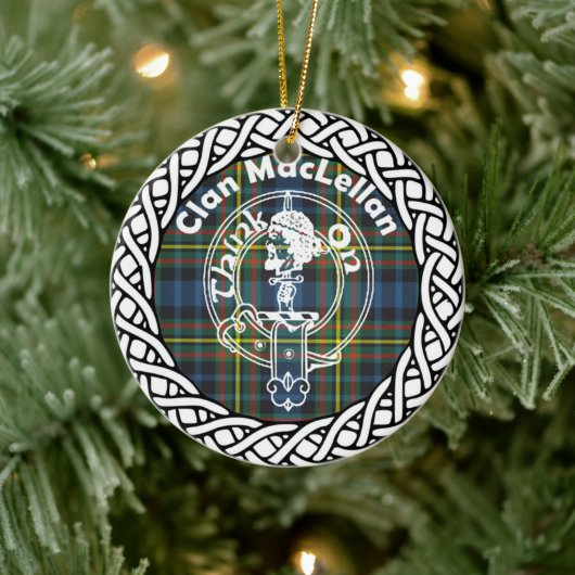 Scottish Clan MacLellan Tartan and Crest Keramisch Ornament (Boom)