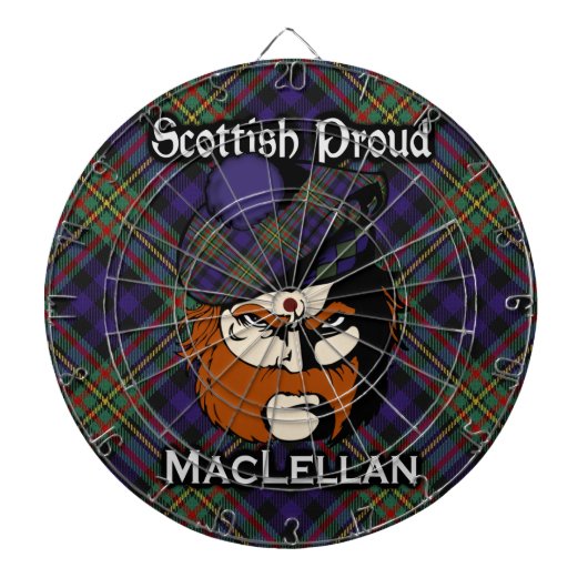 Scottish Clan MacLellan Tartan Dartboard Dartbord (Voorkant)