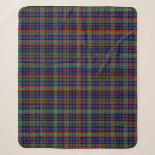 Scottish Clan MacLellan Tartan Pset Sherpa Deken (Voorkant)