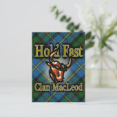 Scottish Clan MacLeod Hold Fast Tartan Briefkaart (Staand voorkant)