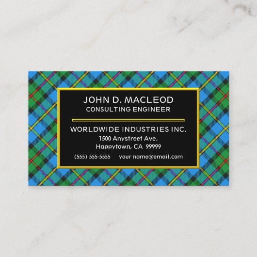 Scottish Clan MacLeod Hunting Tartan Pset Visitekaartje (Voorkant)