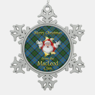 Scottish Clan MacLeod kerstversiering Tin Sneeuwvlok Ornament