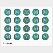 Scottish Clan MacLeod of Harris Tartan Monogram Ronde Sticker (Vel)