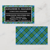 Scottish Clan MacLeod of Harris Tartan Pset Visitekaartje (Voorkant / Achterkant)