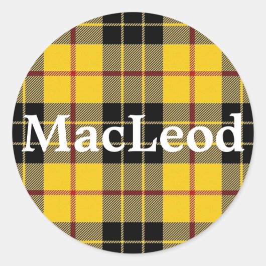 Scottish Clan MacLeod of Lewis Tartan Pset Ronde Sticker (Voorkant)