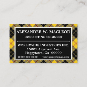 Scottish Clan MacLeod of Lewis Tartan Pset Visitekaartje