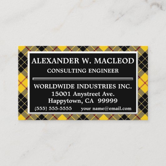 Scottish Clan MacLeod of Lewis Tartan Pset Visitekaartje (Voorkant)