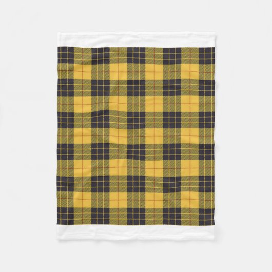 Scottish Clan MacLeod of Lewis Yellow Black Tartan Fleece Deken (Voorkant)