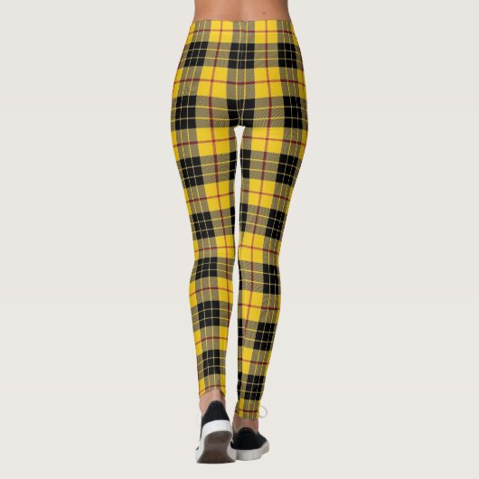 Scottish Clan MacLeod of Lewis Yellow Black Tartan Leggings (Achterkant)