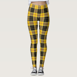 Scottish Clan MacLeod of Lewis Yellow Black Tartan Leggings