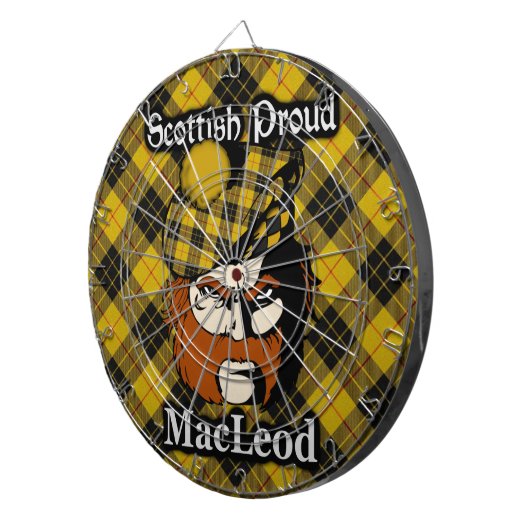Scottish Clan MacLeod Tartan Dartboard Dartbord (Voorkant Rechts)
