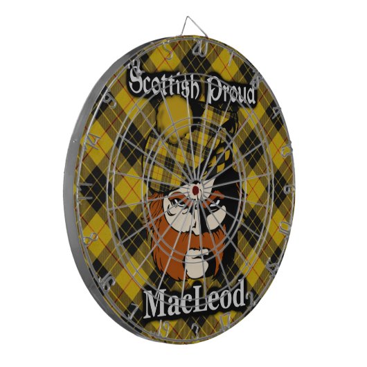 Scottish Clan MacLeod Tartan Dartboard Dartbord (Voorkant Links)