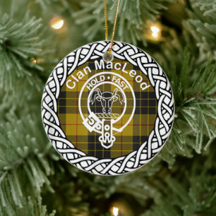 Scottish Clan MacLeod Tartan en Crest Keramisch Ornament