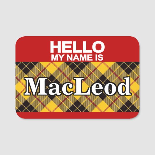 Scottish Clan MacLeod Tartan Pset Naamplaatje (Voorkant)