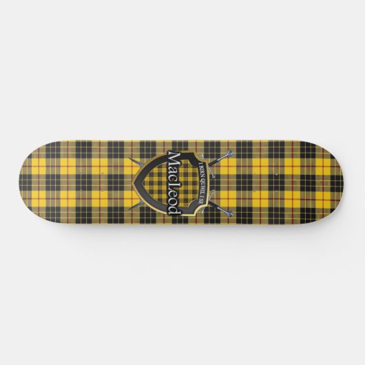 Scottish Clan MacLeod Tartan Shield Skateboard (Horizontaal)