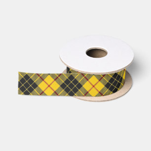Scottish Clan MacLeod Yellow en Black Tartan Satijnen Lint