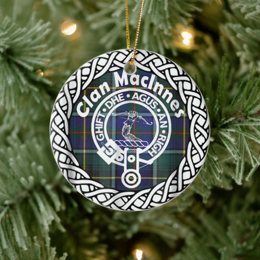 Scottish Clan Maclnnes Tartan en Crest Keramisch Ornament (Boom)