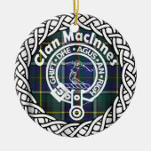 Scottish Clan Maclnnes Tartan en Crest Keramisch Ornament (Voorkant)