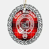 Scottish Clan Maclver Tartan en Crest Keramisch Ornament (Links)