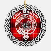 Scottish Clan Maclver Tartan en Crest Keramisch Ornament (Achterkant)