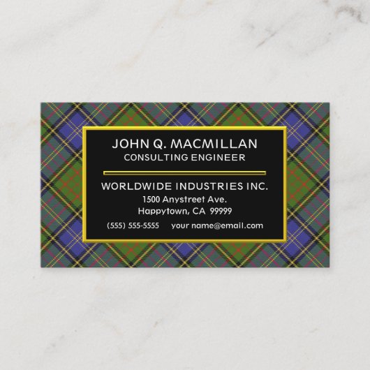 Scottish Clan MacMillan Hunting Tartan Pset Visitekaartje (Voorkant)