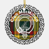 Scottish Clan MacMillan Tartan en Crest Keramisch Ornament (Voorkant)