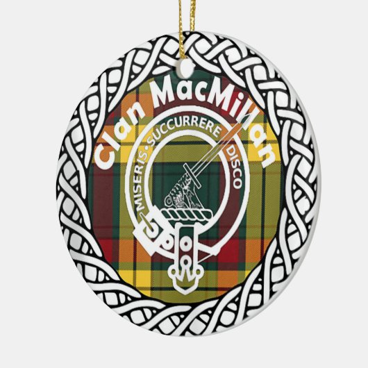 Scottish Clan MacMillan Tartan en Crest Keramisch Ornament (Links)