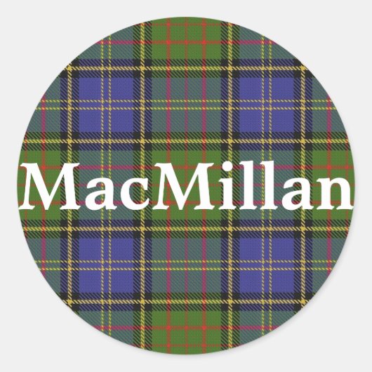 Scottish Clan MacMillan Tartan Pset Ronde Sticker (Voorkant)