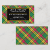 Scottish Clan MacMillan Tartan Pset Visitekaartje (Voorkant / Achterkant)