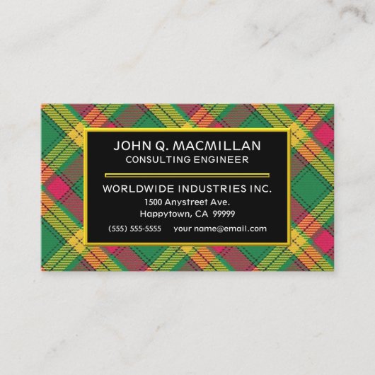 Scottish Clan MacMillan Tartan Pset Visitekaartje (Voorkant)